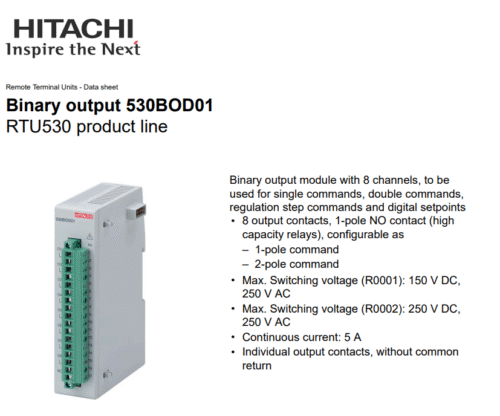 phan phoi rtu 530 hitachi 530BID01 530BOD01 dai ly bao gia smart grid rmu