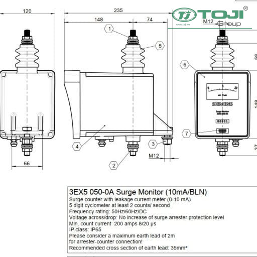 thong so ban ve catalogue dong ho dem set siemens 3ex5 050 0A 3ex5050 0A 10ma bln phan phoi bao gia siemens viet nam toji group