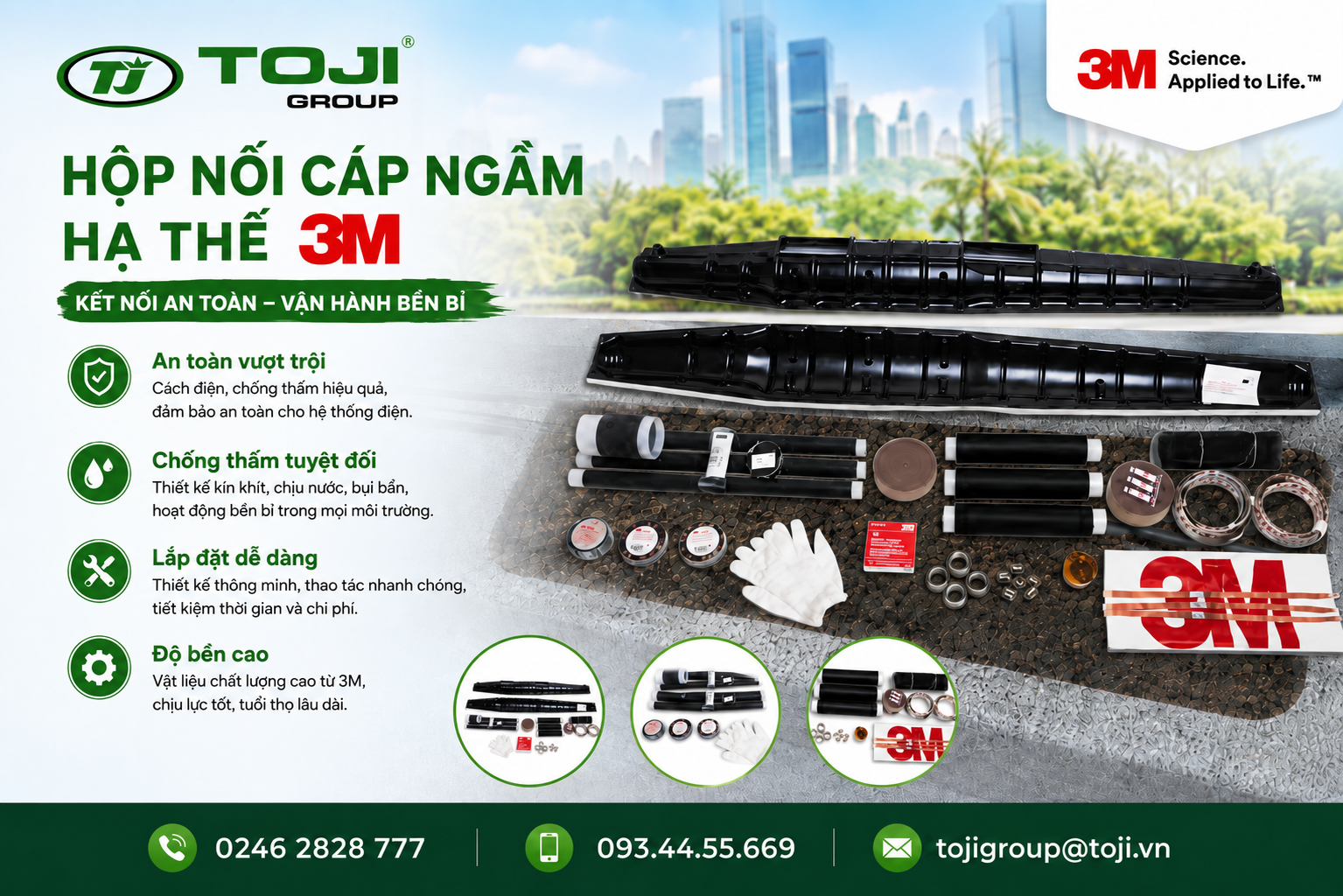 Hộp nối cáp ngầm và bộ phụ kiện