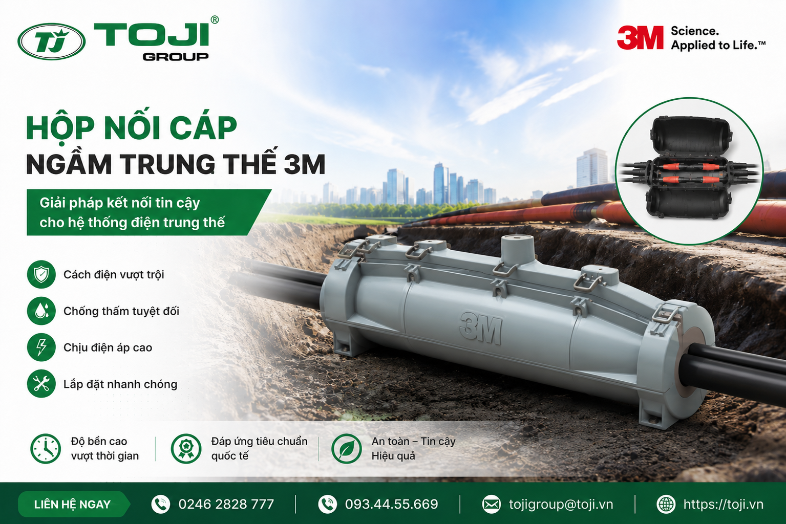Nguyên lý hoạt động của hộp nối cáp ngầm trung thế 3M