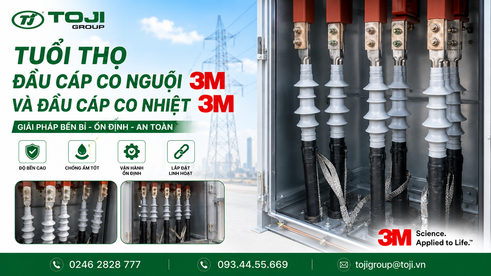Tuổi thọ đầu cáp co nguội 3M và đầu cáp co nhiệt 3M